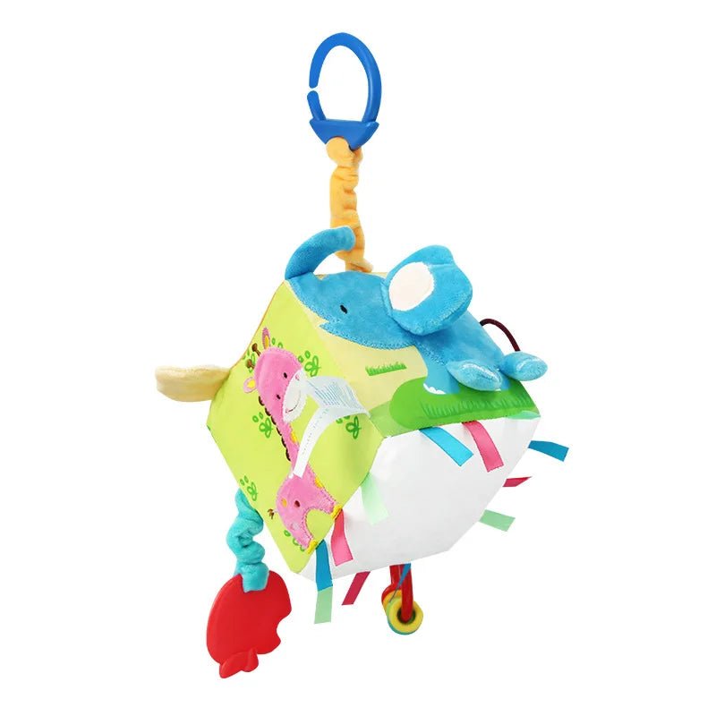 Cubo de Atividades de Pelúcia Sensorial com Chocalho e Mordedor - Bebê