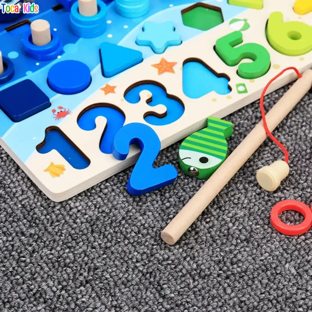 Kit Montessori Madeira – Pescaria, Números e Formas Educativo Infantil