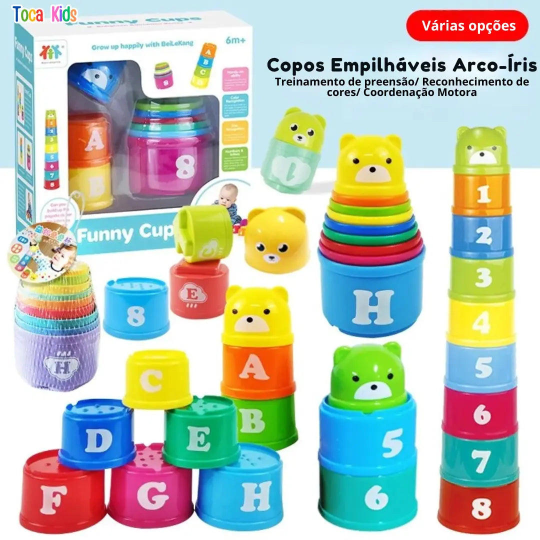 Kit Educativo de Empilhar – Brinquedo de Coordenação Motora Montessori