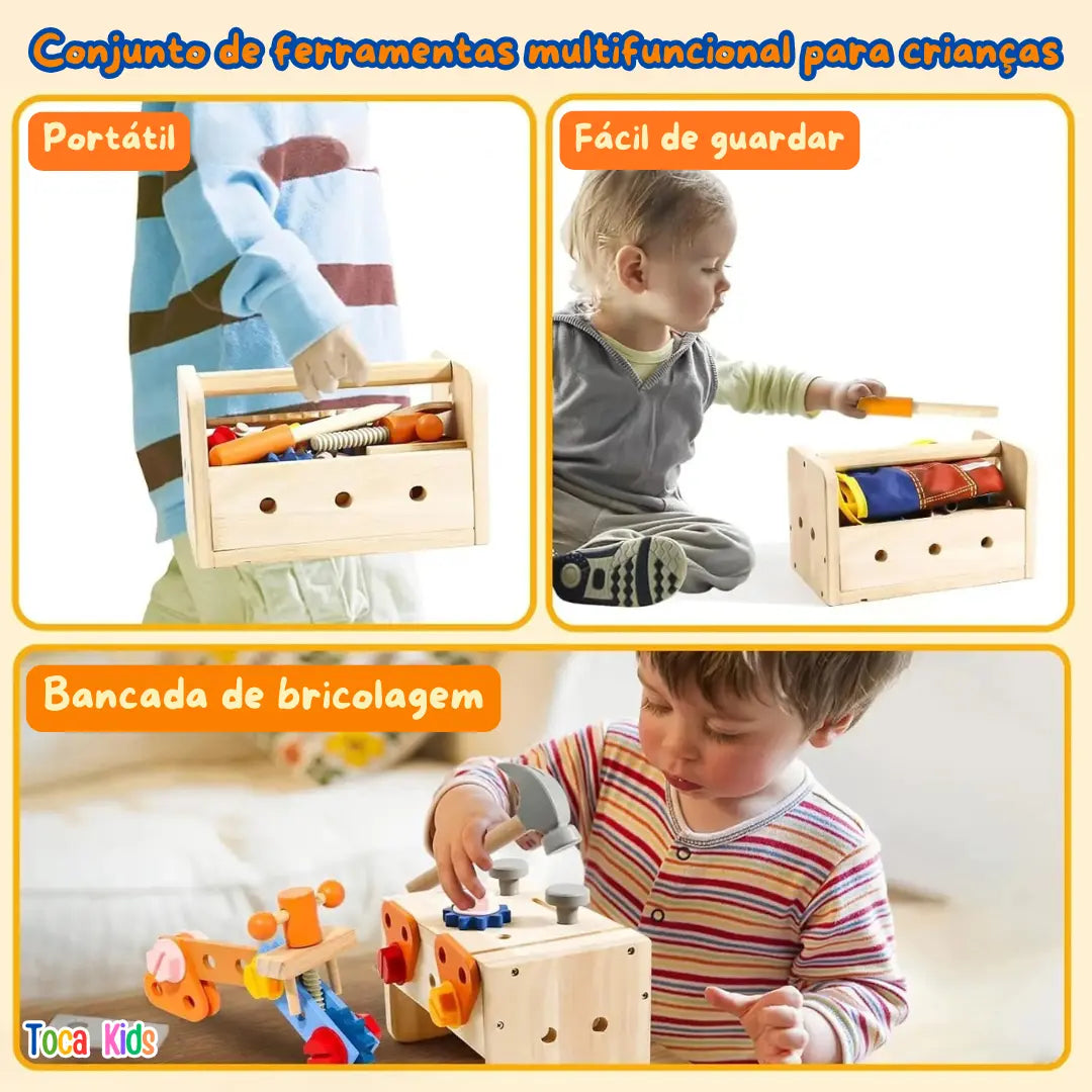 Kit de Ferramentas Infantil Montessori – Brinquedo Educativo de Ferramentas