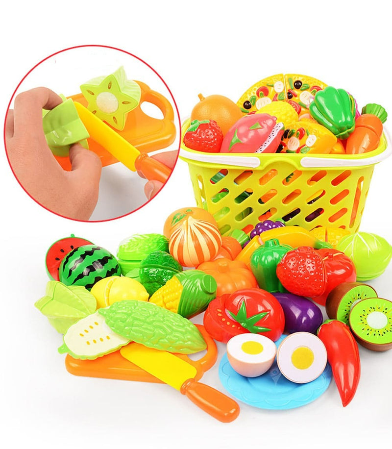 Frutinhas de Brinquedo com Velcro Educacional – Brinquedo de Cortar Frutas Infantil