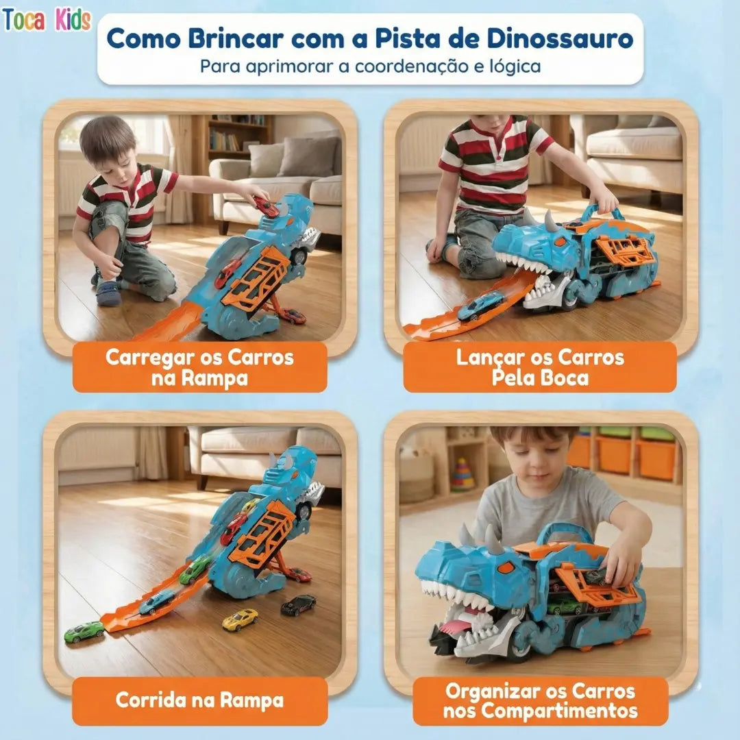 Pista de Dinossauro Dino Truck | Aventura Pré-Histórica – Toca Kids