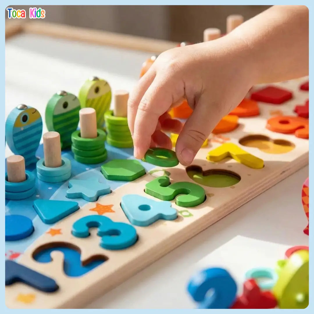 Kit Montessori Madeira – Pescaria, Números e Formas Educativo Infantil