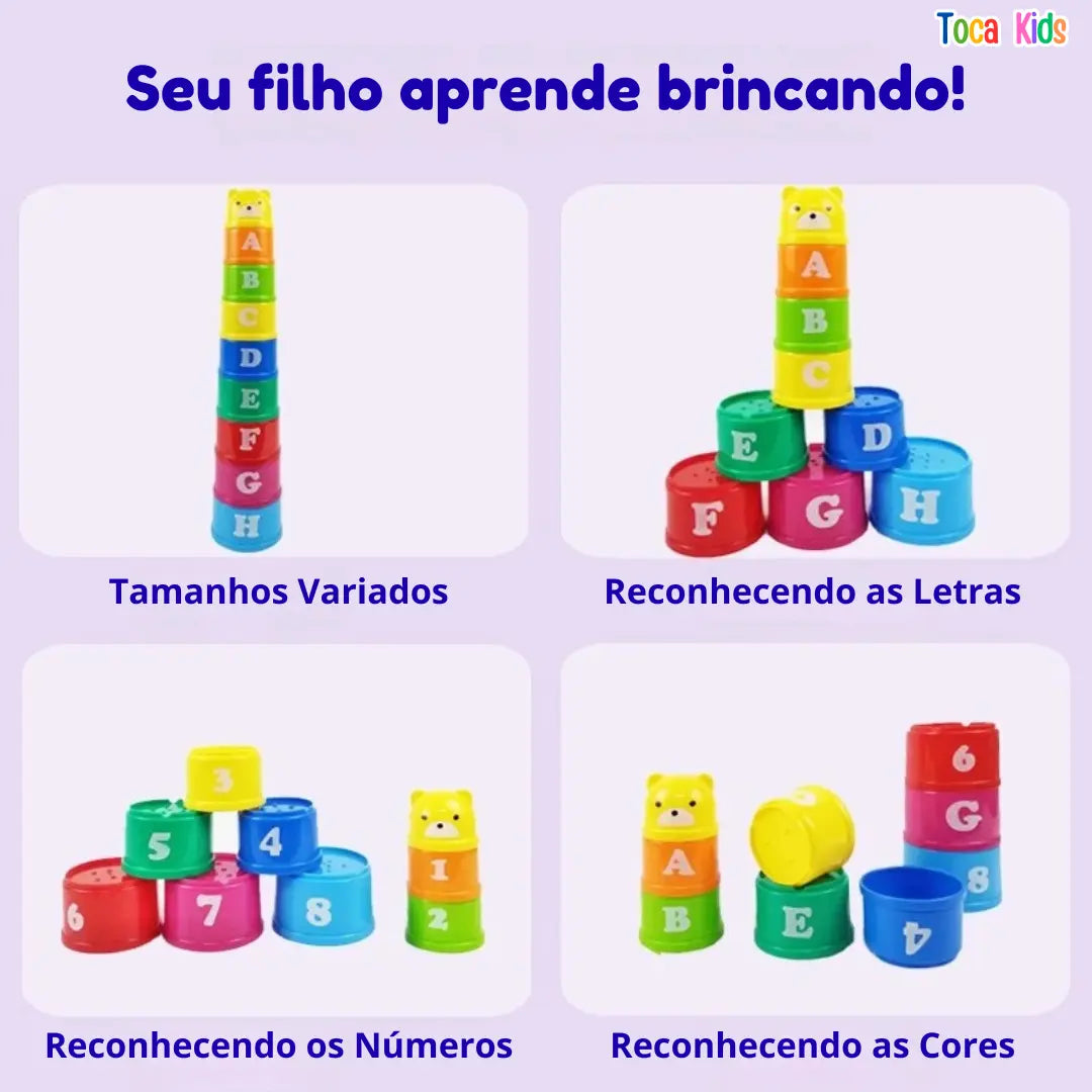 Kit Educativo de Empilhar – Brinquedo de Coordenação Motora Montessori
