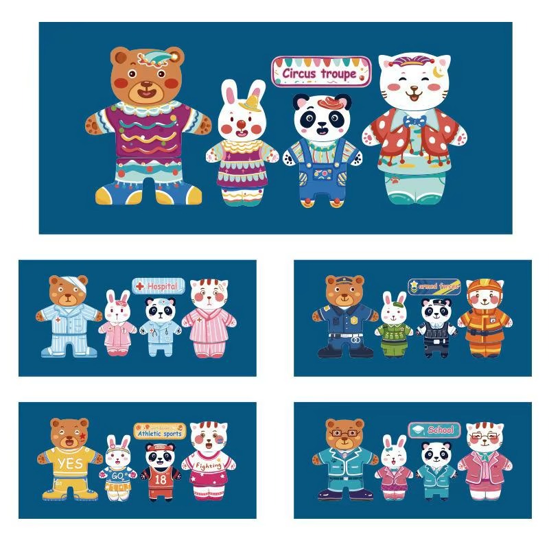 Caixa Quebra Cabeça Magnético Animais