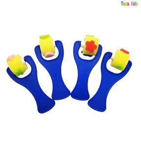 Kit Pintura Infantil 48 Peças - Pincéis de Esponja, Rolinhos e Carimbos