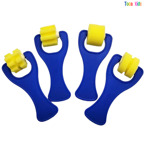 Kit Pintura Infantil 48 Peças - Pincéis de Esponja, Rolinhos e Carimbos