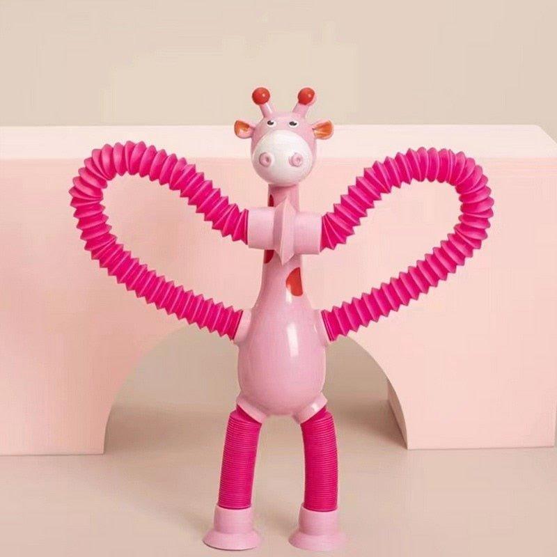 Kit 4 Girafas Telescópicas Pop Tube com Ventosa – Brinquedo Sensorial Fidget