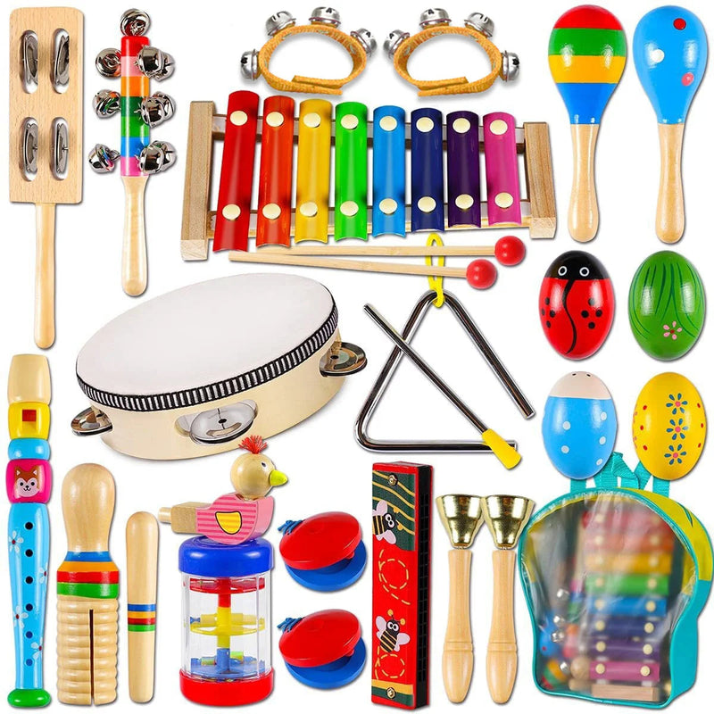 Kit Musical Montessori – Instrumentos de Madeira Educativos para Crianças