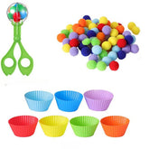 Kit Pompoms para Coordenação Motora Fina – Pegador e Potes | Toca Kids