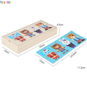 Quebra-Cabeça de Madeira Vestir Animais – Brinquedo Educativo | Toca Kids