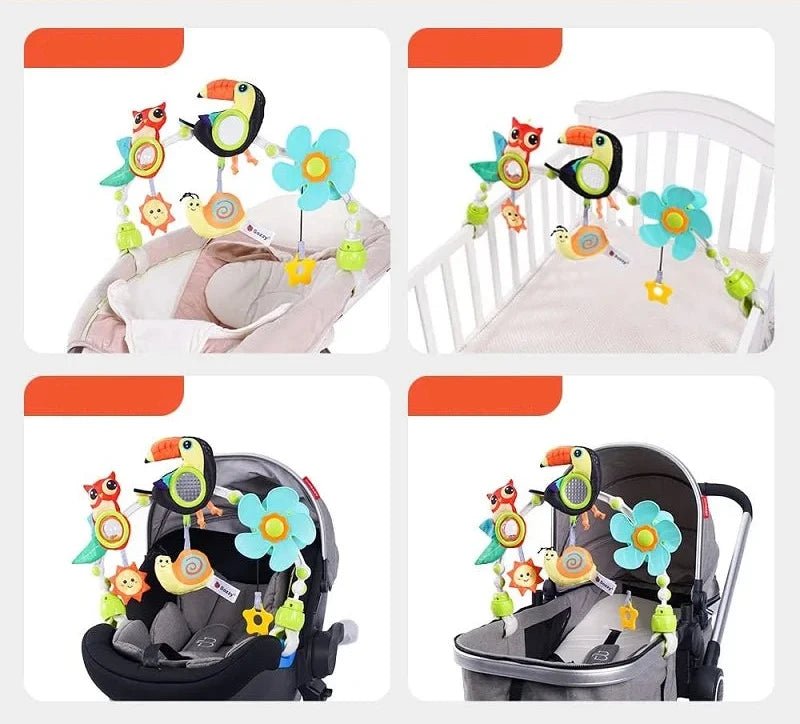 Arco de Atividades Universal para Carrinho e Bebê Conforto – Móbile Sensorial