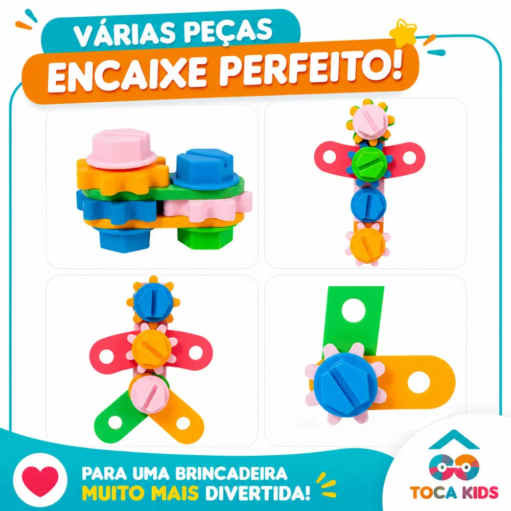 Peças coloridas de encaixe do kit de ferramentas Montessori infantil