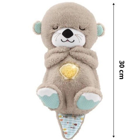 Lontrinha de Pelúcia que Respira e Toca Música - Auxiliar de Sono e Ruído Branco