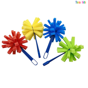 Kit Pintura Infantil 48 Peças - Pincéis de Esponja, Rolinhos e Carimbos