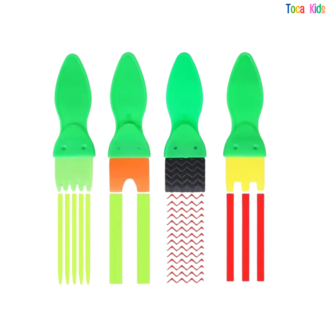 Kit Pintura Infantil 48 Peças - Pincéis de Esponja, Rolinhos e Carimbos