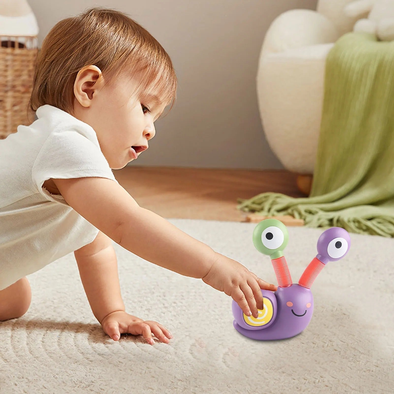 Caracol Luminoso Pop Tubes – Brinquedo Sensorial Fidget para Crianças