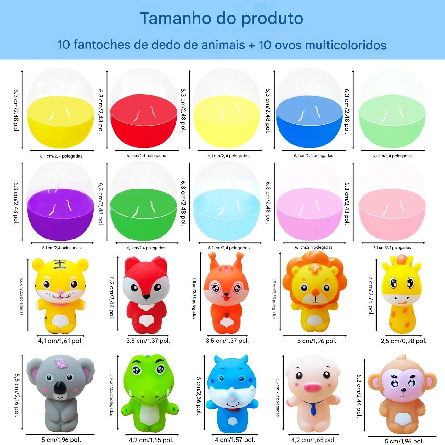 Kit Dedoche Animais Com Casca de Ovo