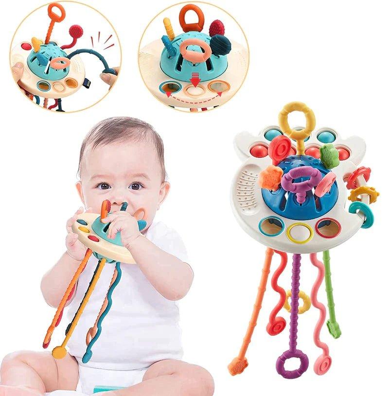 Puxador Educacional Montessori – Brinquedo de Coordenação Motora para Bebês