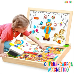 Caixa Quebra Cabeça Magnético Animais