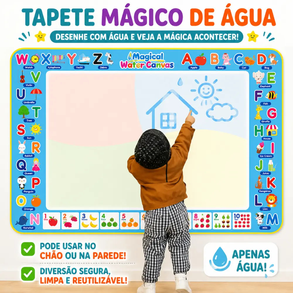 AquaMagic Kids tapete mágico de desenho com água para brincar no chão ou parede