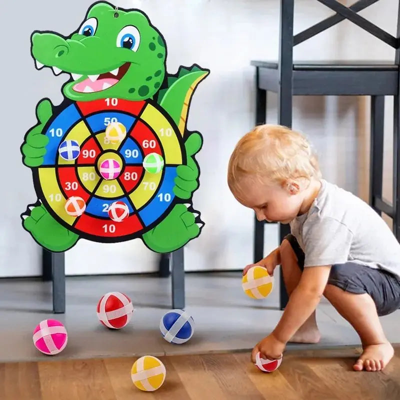 Arco Ball Point – Brinquedo de Mira com Bolas para Crianças | Diversão Segura com Alvo de Dinossauro